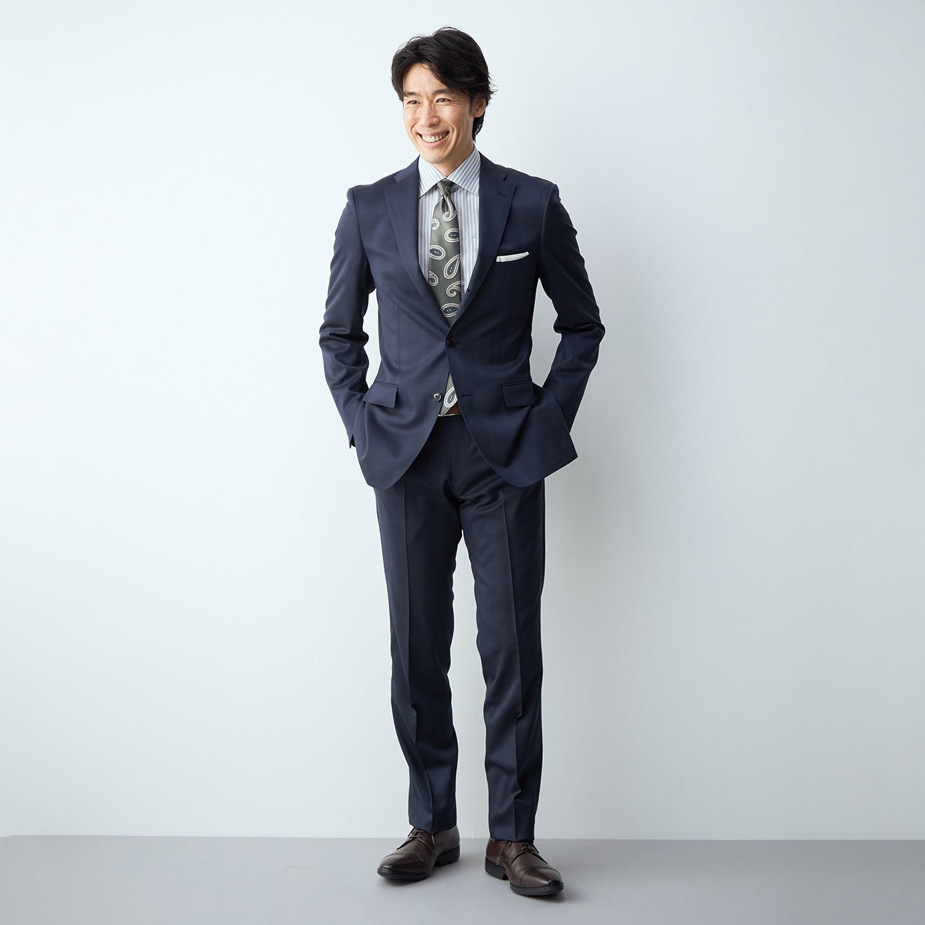 JUNKO SHIMADA JS homme blue label Athletic Wool Navy Blue Check Slim Suit