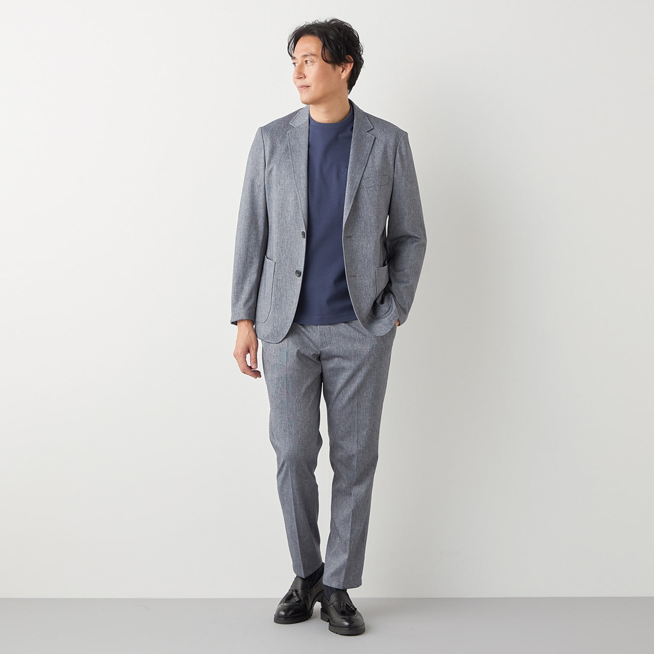 [Pajama Suits] Printed Jersey Gray Jacket