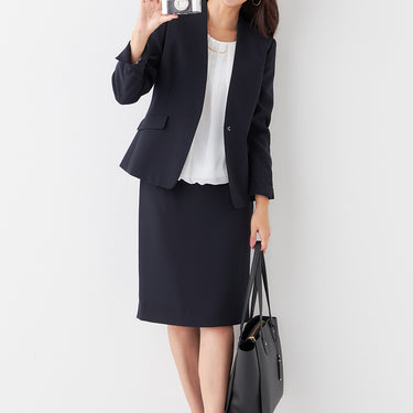 THE THIRD SUITS Double Cloth Tight Skirt - Navy_48