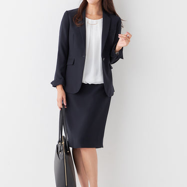 THE THIRD SUITS Double Cloth Tight Skirt - Navy_47