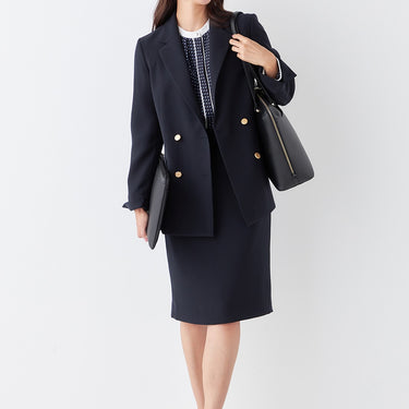 THE THIRD SUITS Double Cloth Tight Skirt - Navy_44