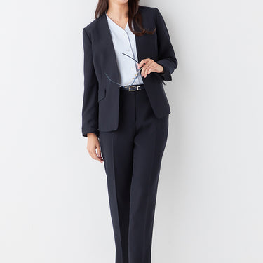 THE THIRD SUITS Double Cloth Cropped Pants - Navy_54