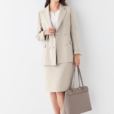 THE THIRD SUITS Double Cloth Tight Skirt - Beige_42