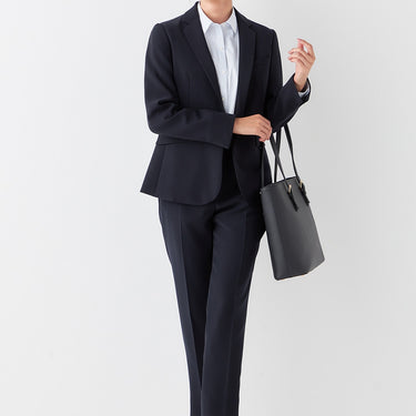 THE THIRD SUITS Double Cloth Cropped Pants - Navy_49