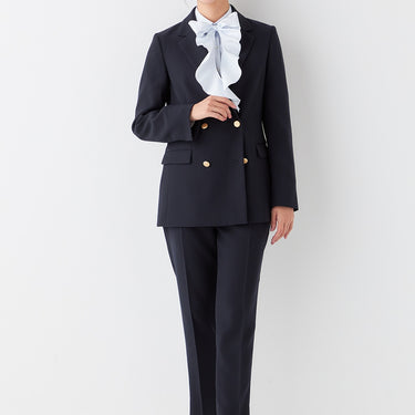 THE THIRD SUITS Double Cloth Cropped Pants - Navy_48