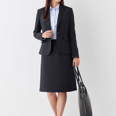 Washable Stretch Shadow Stripe Notch Lapel Jacket - Navy_41