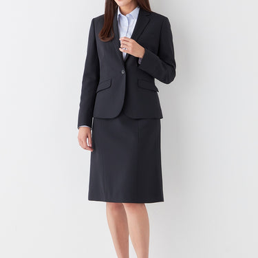 Washable Stretch Shadow Stripe Notch Lapel Jacket - Navy_40