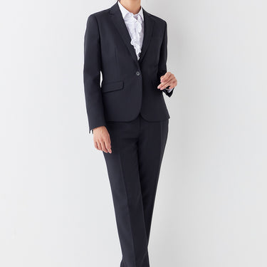 Washable Stretch Shadow Stripe Notch Lapel Jacket - Navy_36