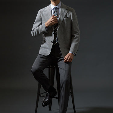 LUXE Line Cotton Spread Collar Shirt - Blue_13