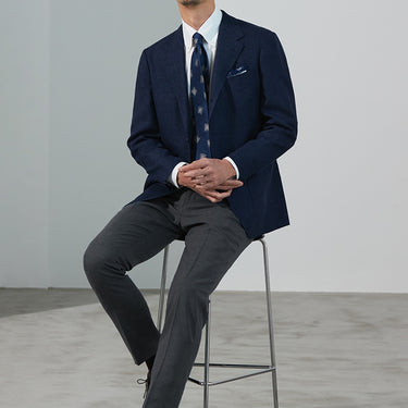 LUXE Line Cotton Button-down Shirt - White_14