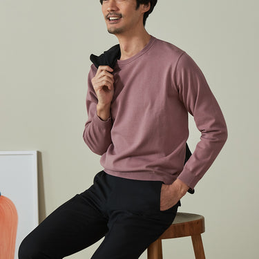 High-gauge Crew Neck Sweater - Pink_18