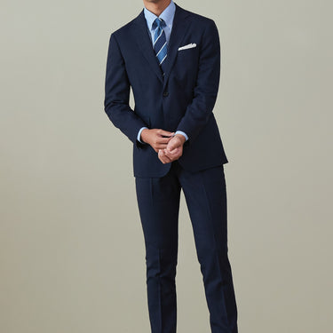 LUXE Line Cotton Button-down Shirt - Blue_13