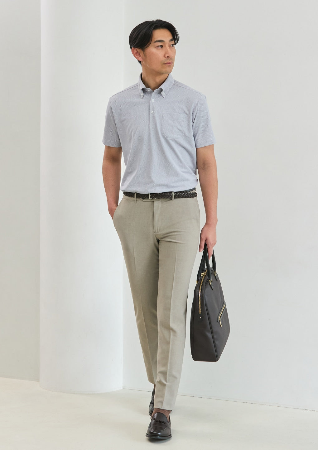 钮扣领衬衫 Polo Shirt -深蓝