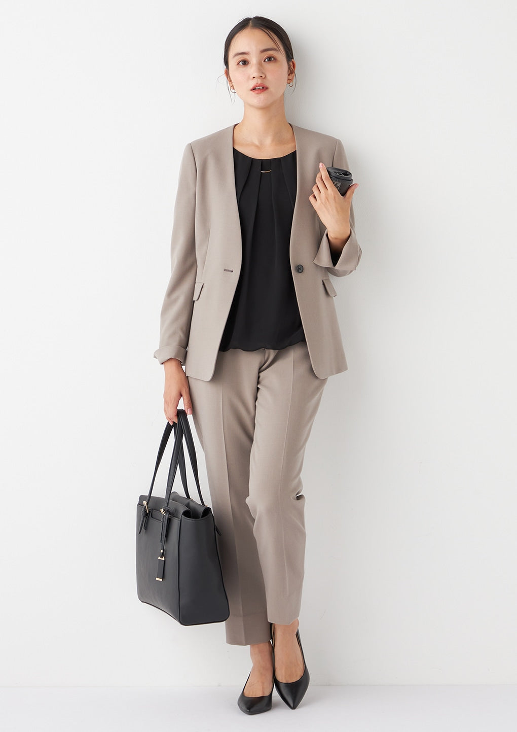 THE THIRD SUITS 无领双层编织外套 - 米色_42