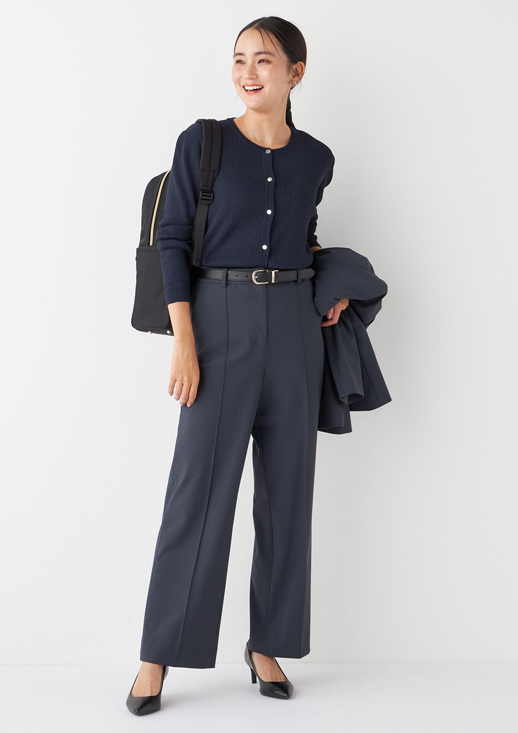 THE THIRD SUITS BIZSPO 寬鬆褲 -深藍