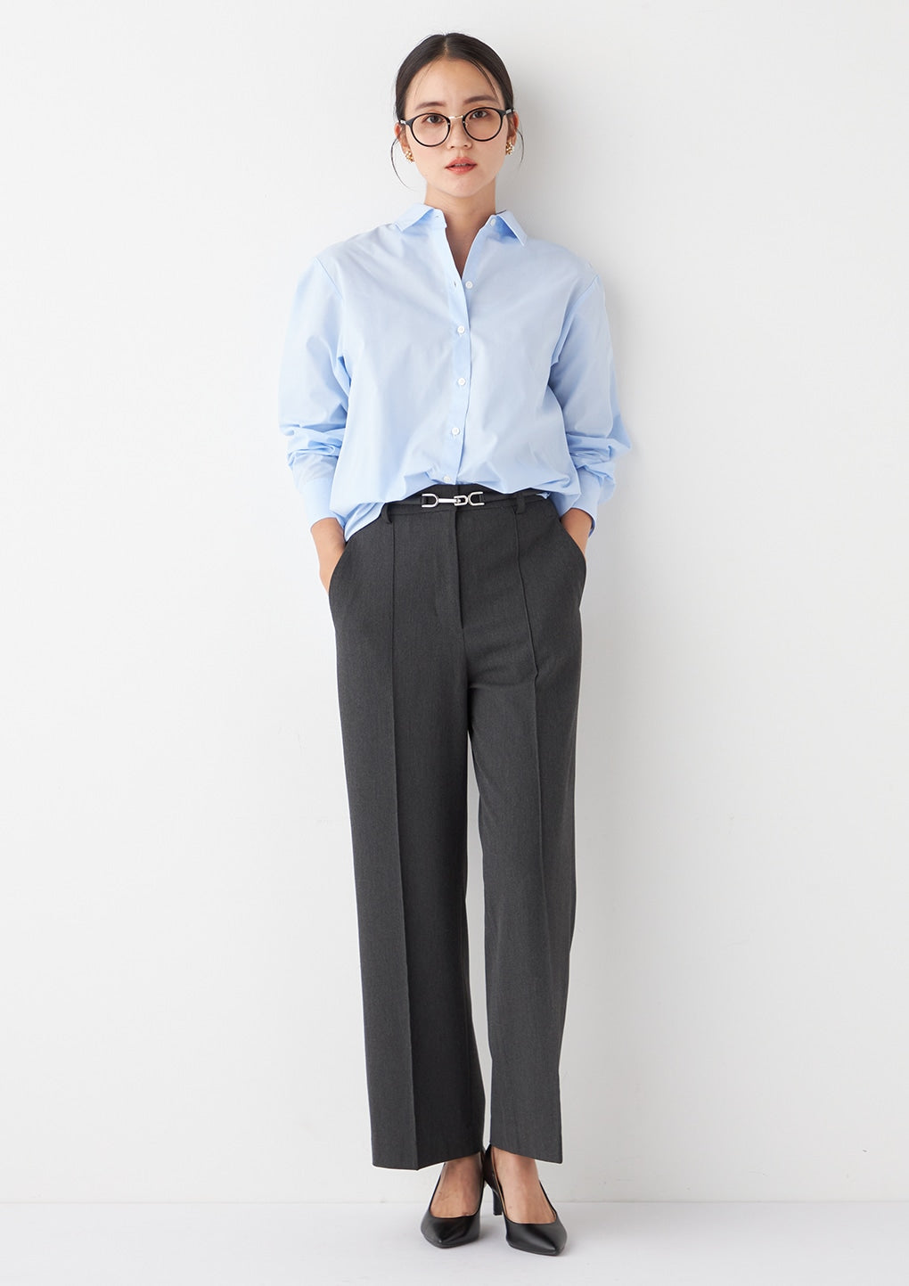 蝴蝶结上衣 - 蓝色_36