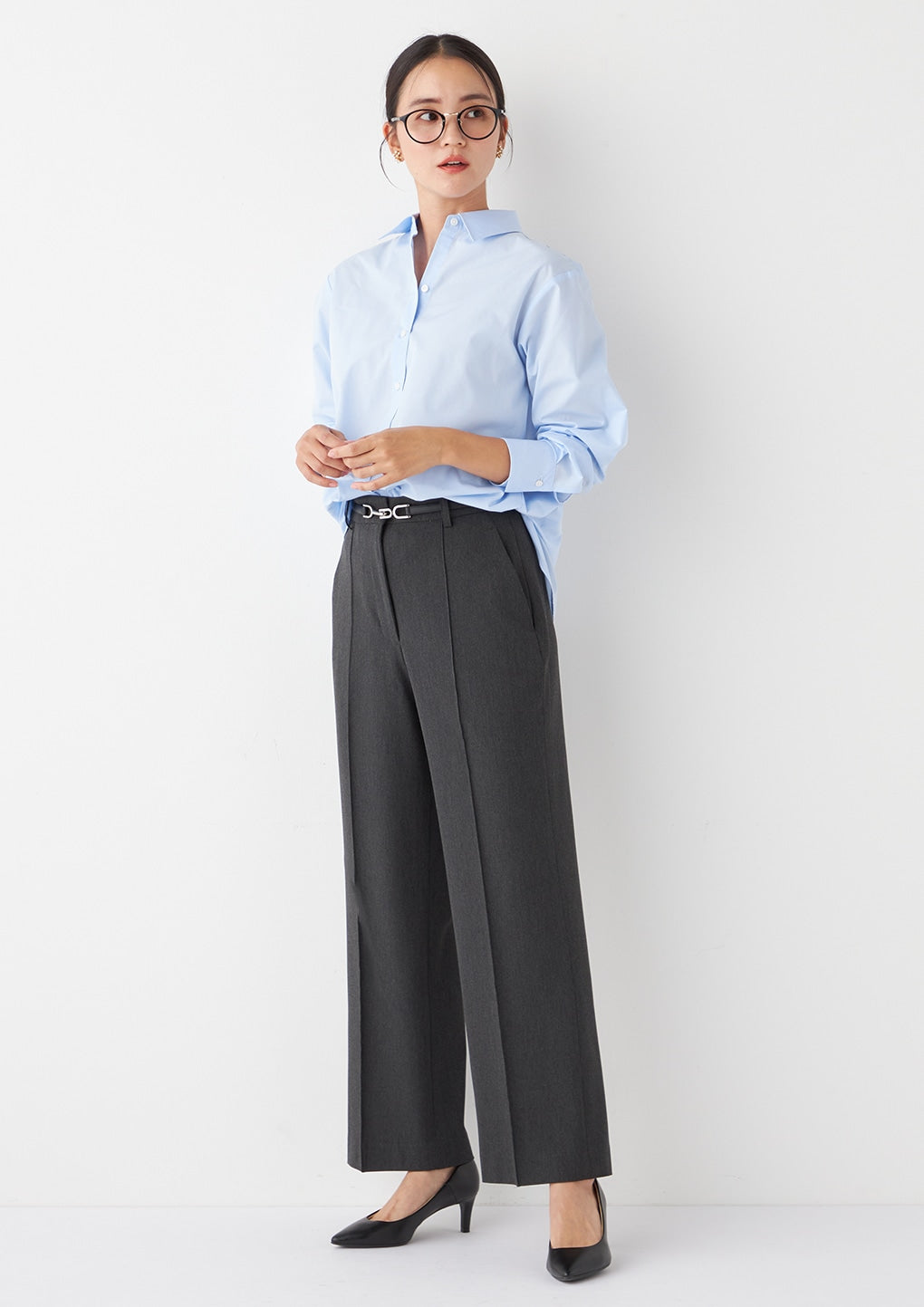 蝴蝶结上衣 - 蓝色_35