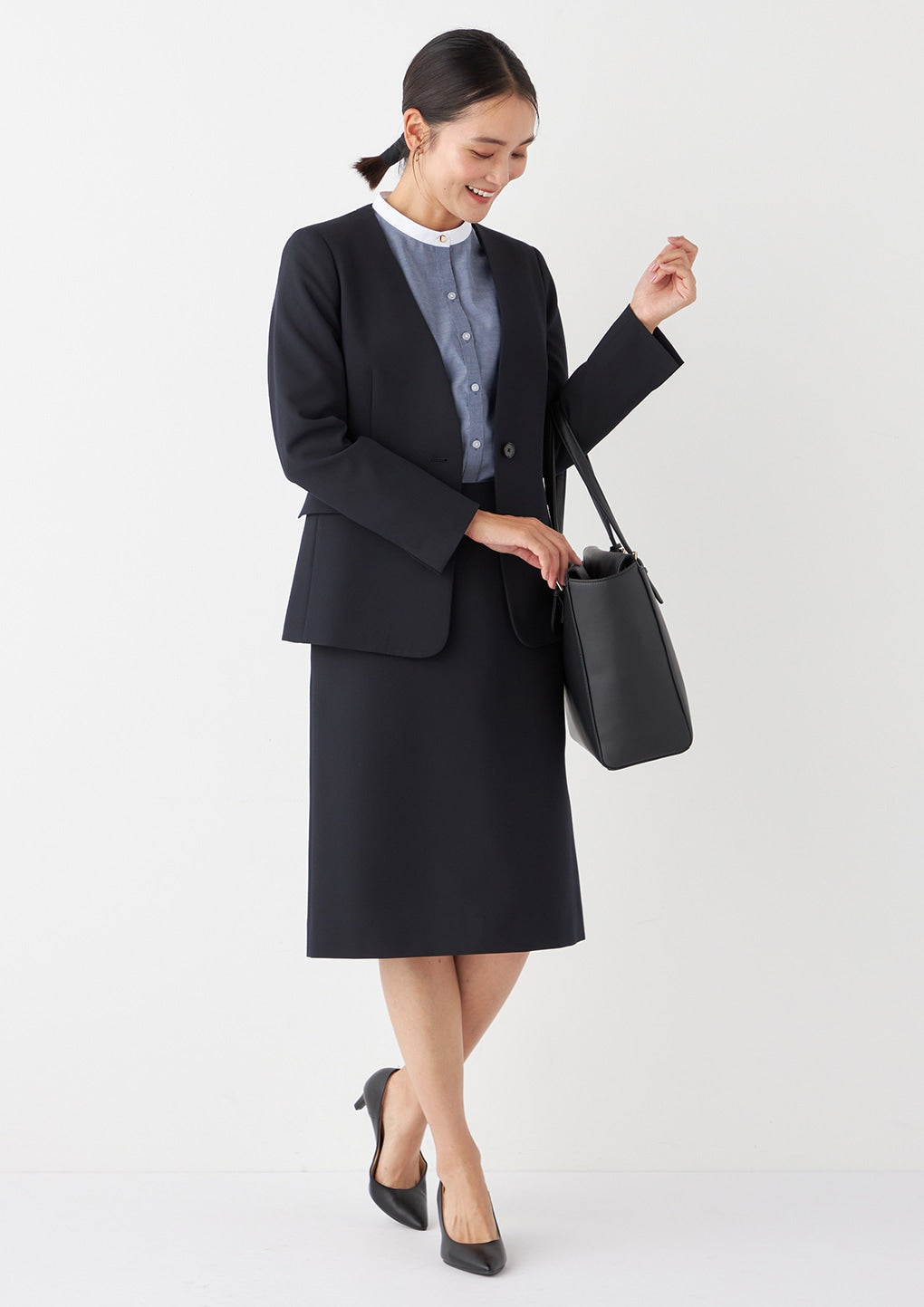 THE THIRD SUITS 無領雙織外套 -深藍