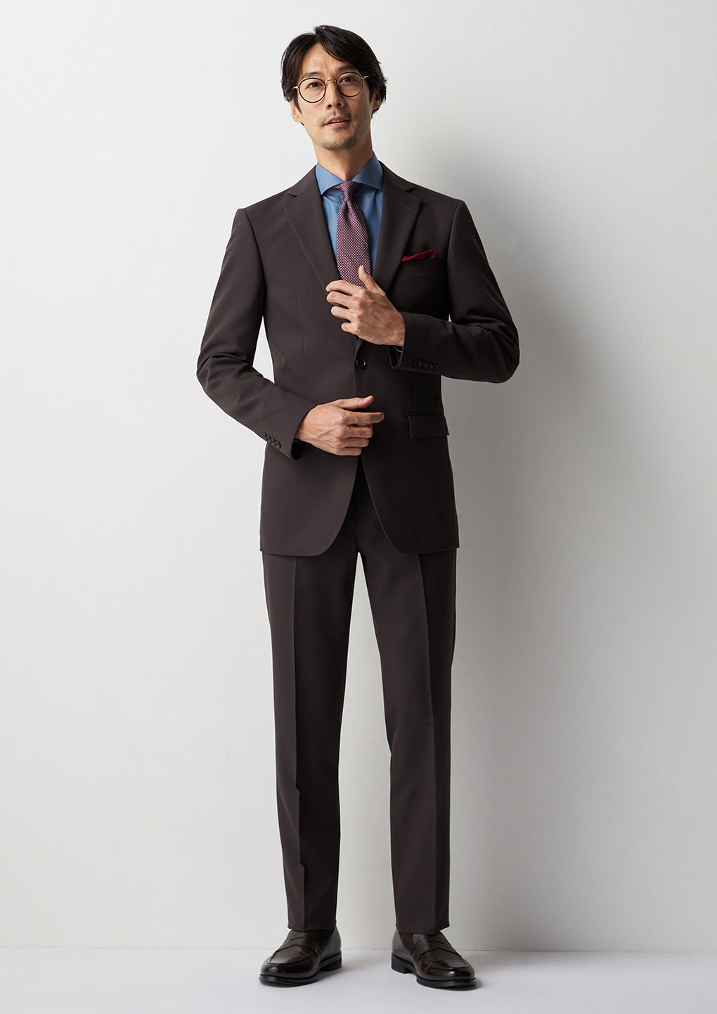 Super免熨烫 棉质温莎领 牛仔风格 衬衫 - 蓝色_12