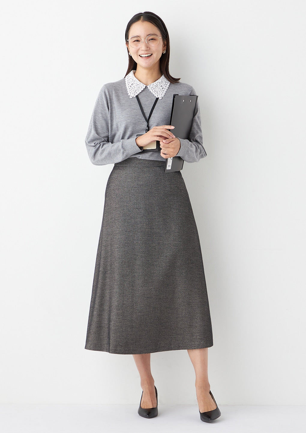 蕾丝领套头毛衣_28