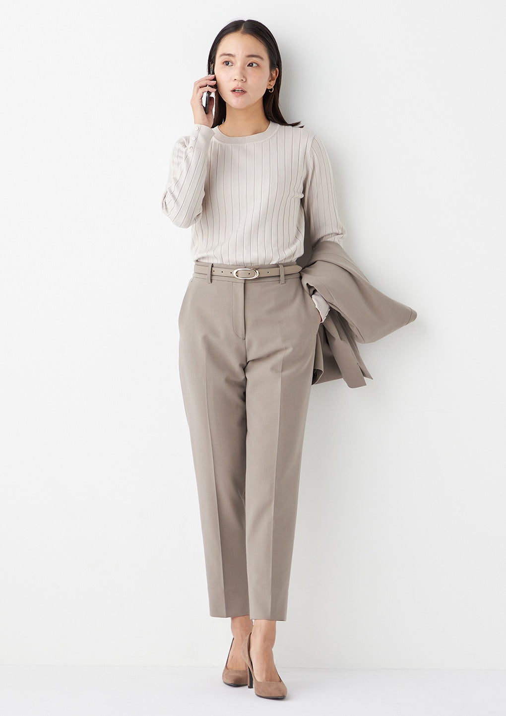 THE THIRD SUITS 雙層梭織褲 - 米色_27