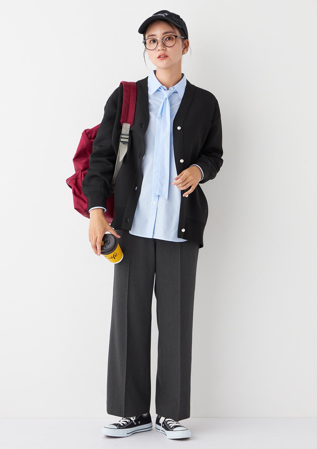 蝴蝶结上衣 - 蓝色_34