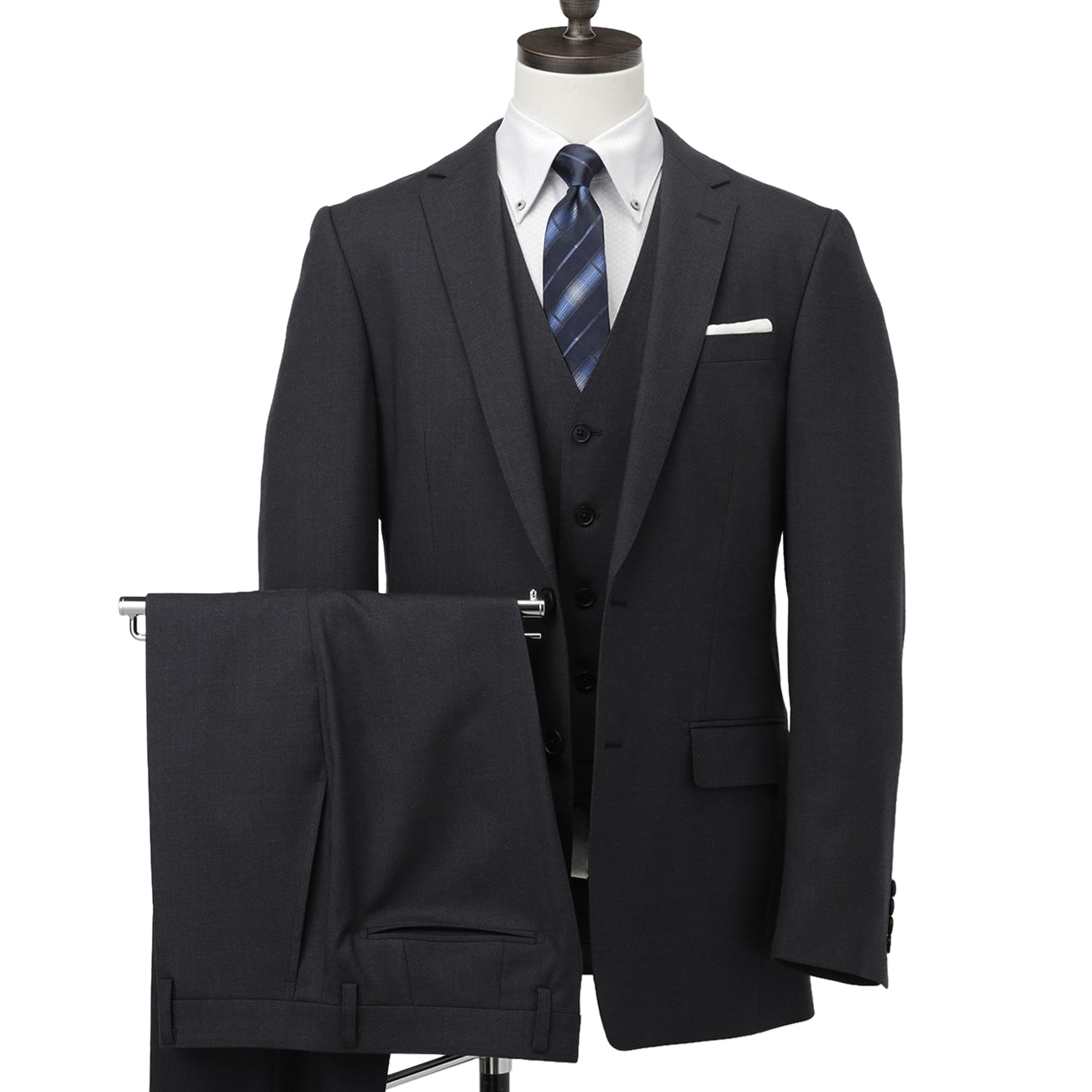 Three-piece Comfortable Slim Fit Suit - Gray_01