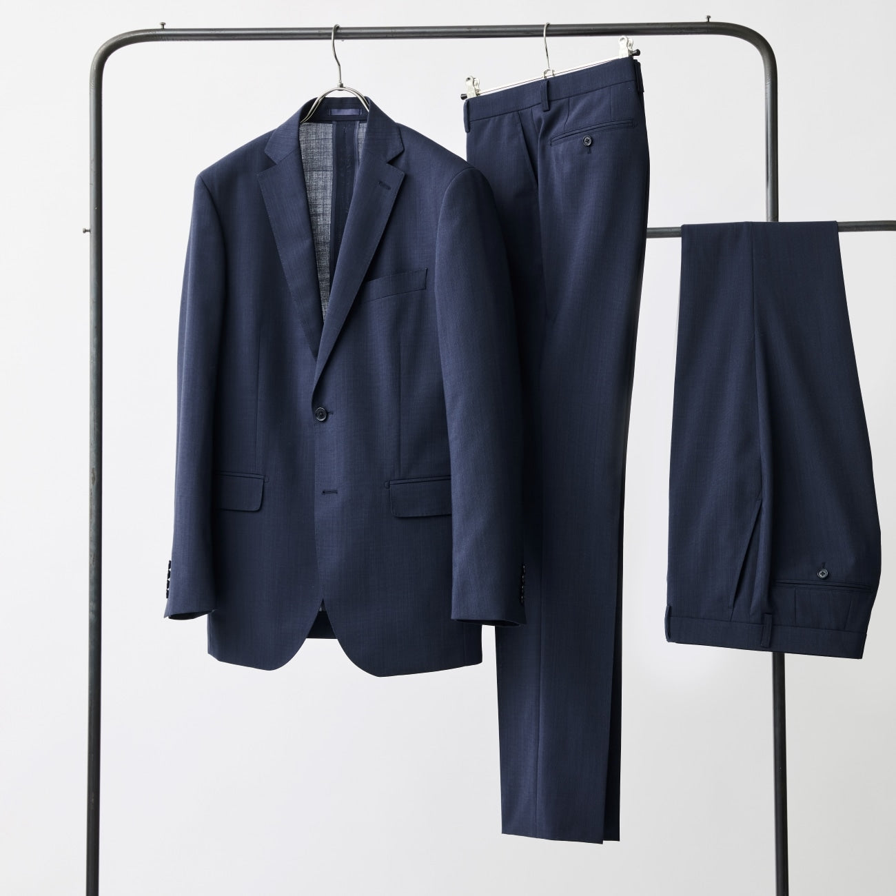 Aircool Two-pants Washable British Slim Fit Suit - Navy_03