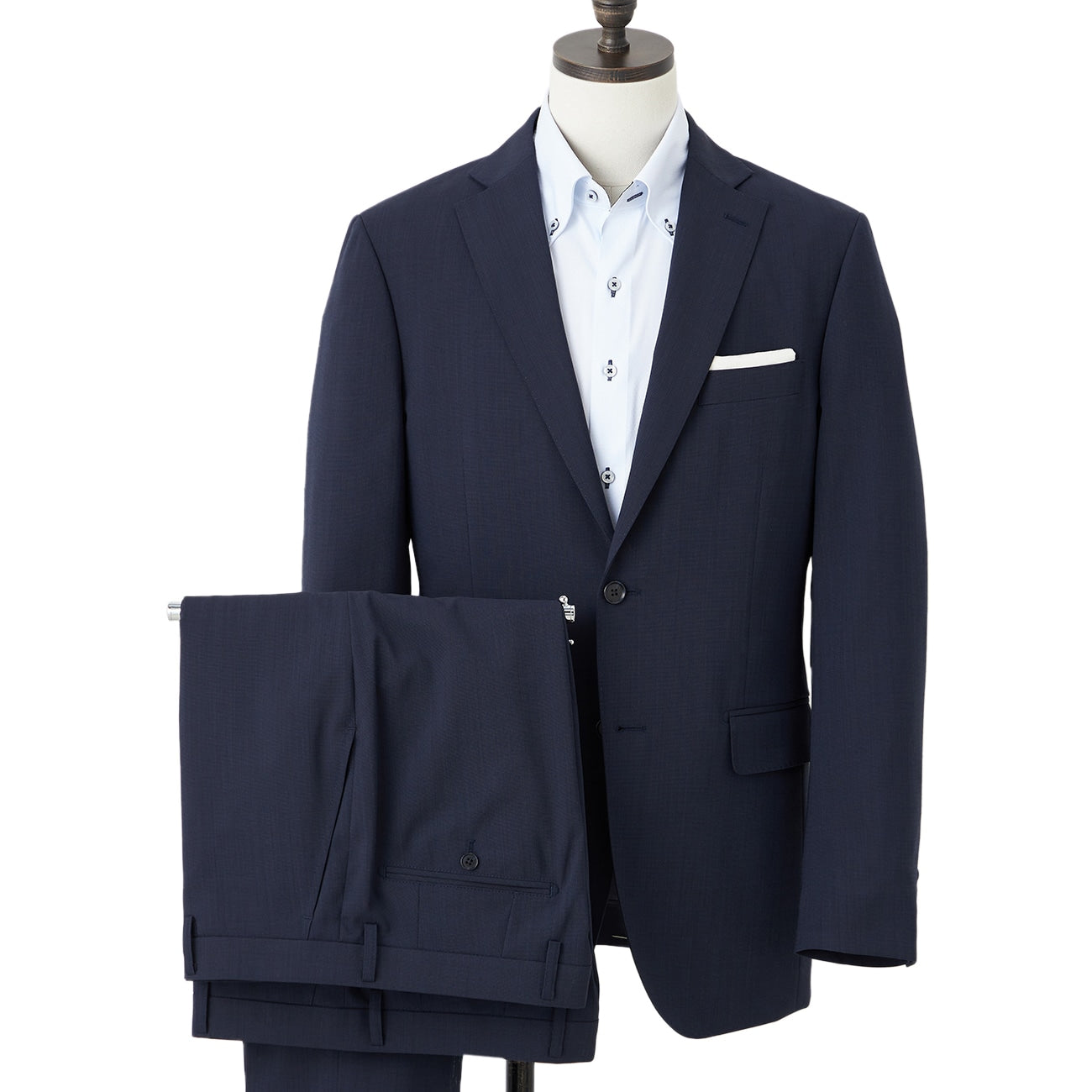Aircool Two-pants Washable British Slim Fit Suit - Navy_04