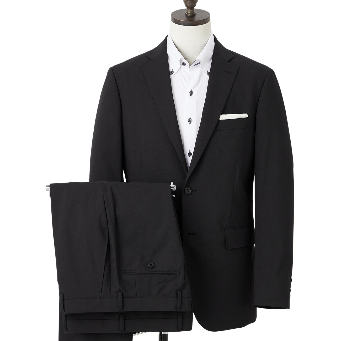 Aircool Two-pants Washable British Slim Fit Suit - Black_01