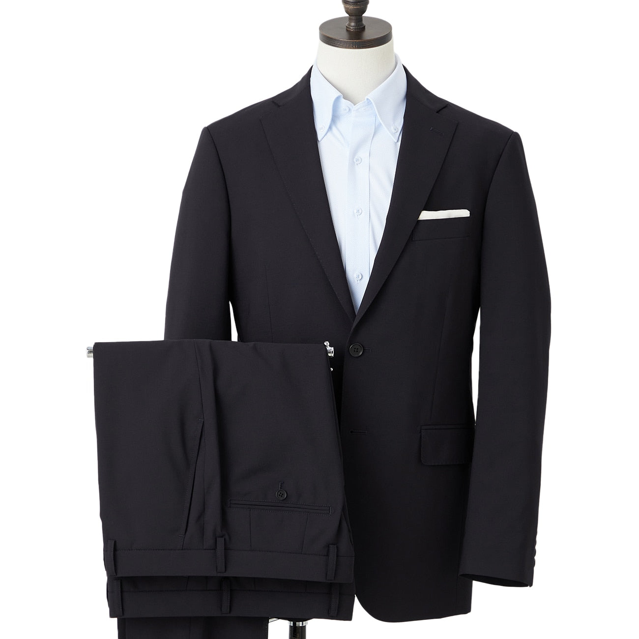 Aircool Two-pants Washable British Slim Fit Suit - Navy_01
