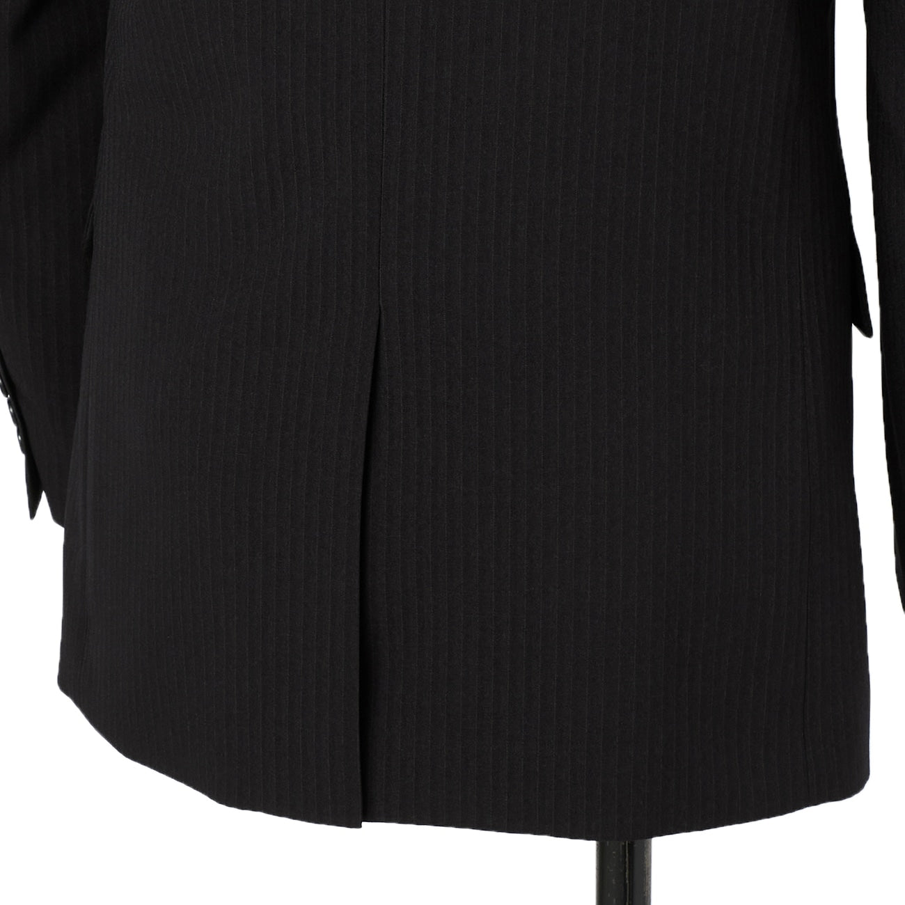 可機洗修身條紋西裝 - 黑色_11