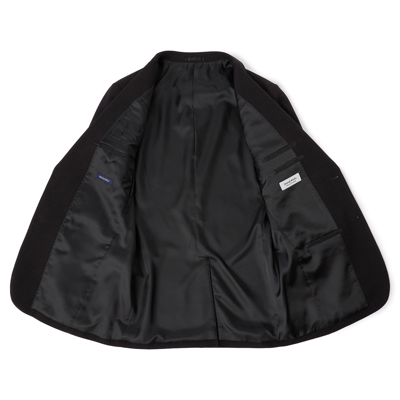 可機洗修身條紋西裝 - 黑色_13