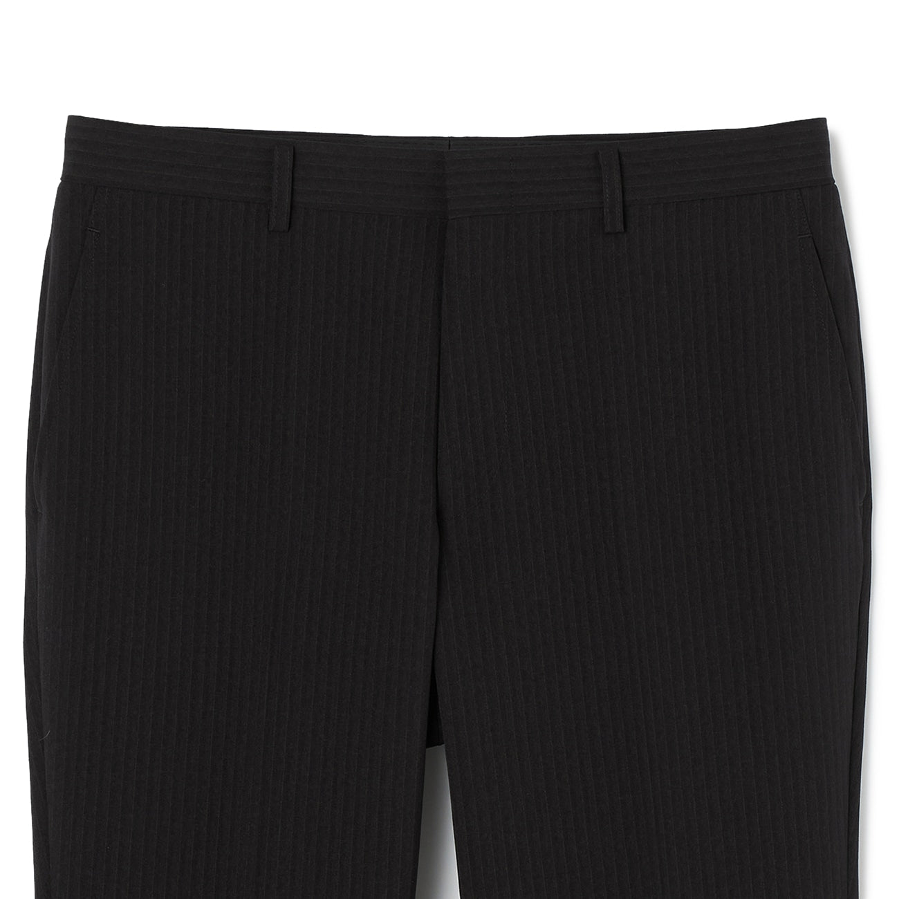 可機洗修身條紋西裝 - 黑色_15