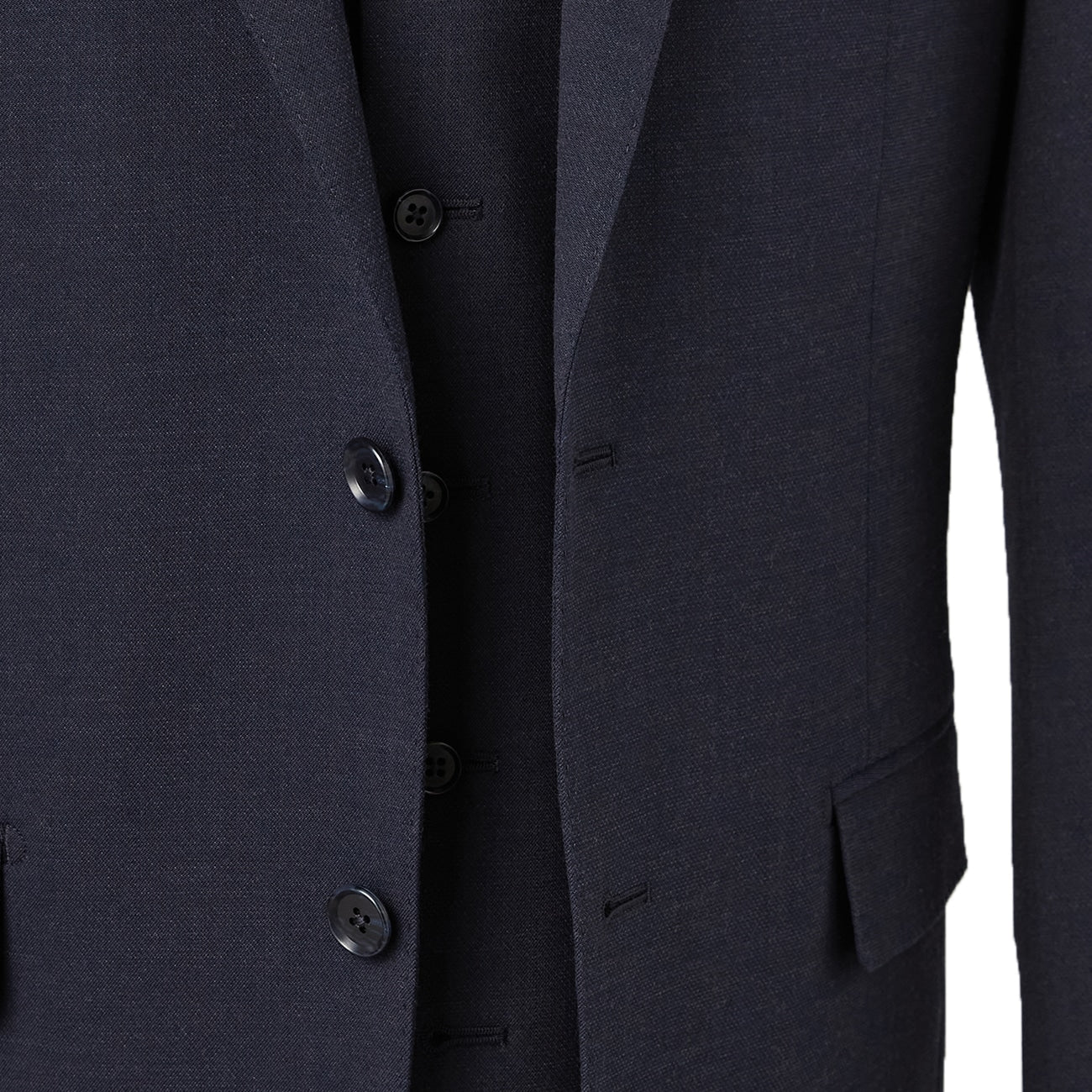 可機洗 針頭花紋 西裝 -深藍