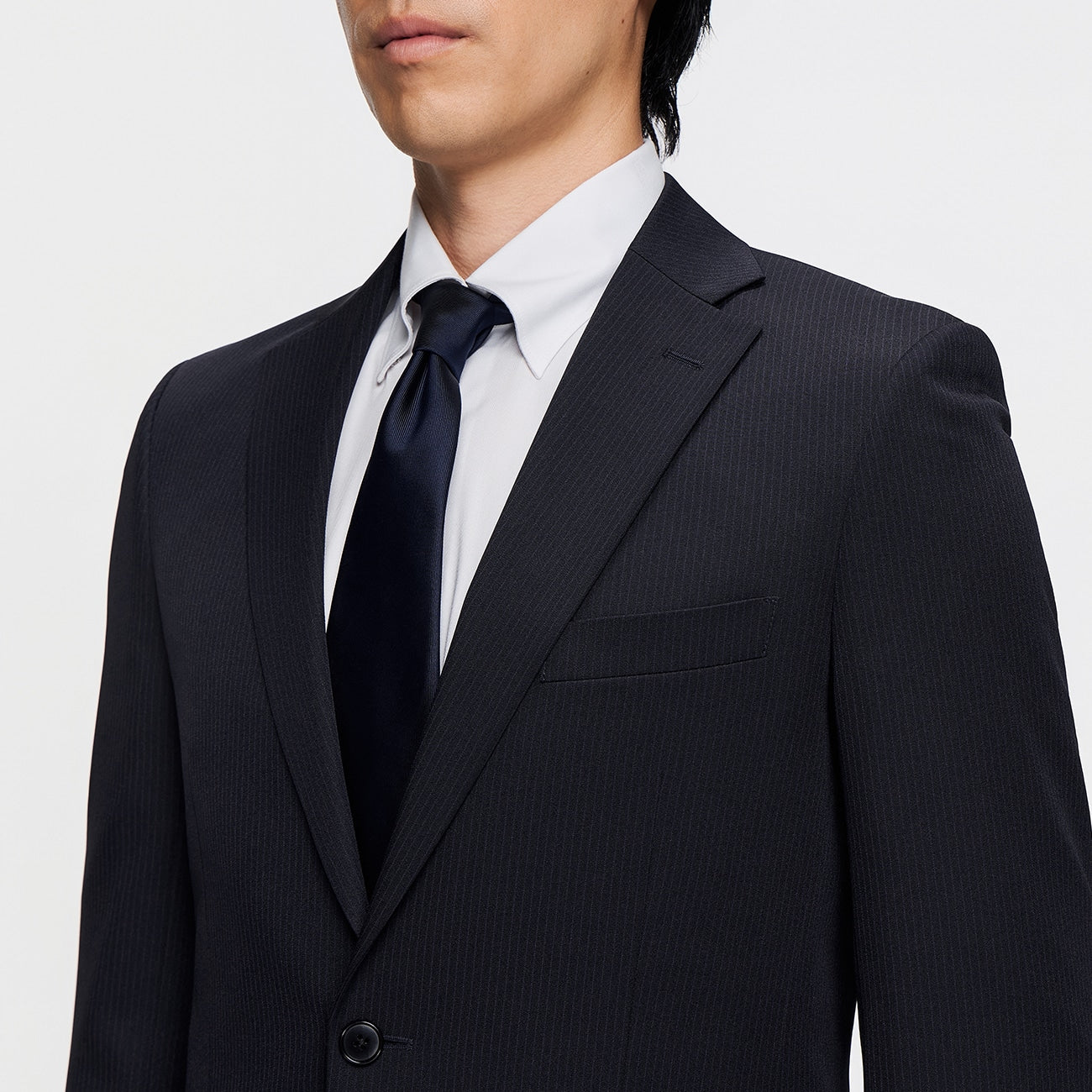 可機洗 Fit Stripe 2-pant Suit -深藍