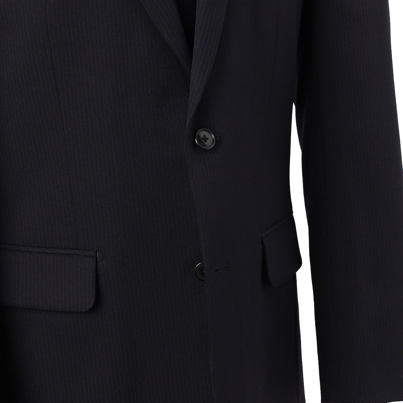 可機洗條紋西裝 西裝褲兩件組 深藍