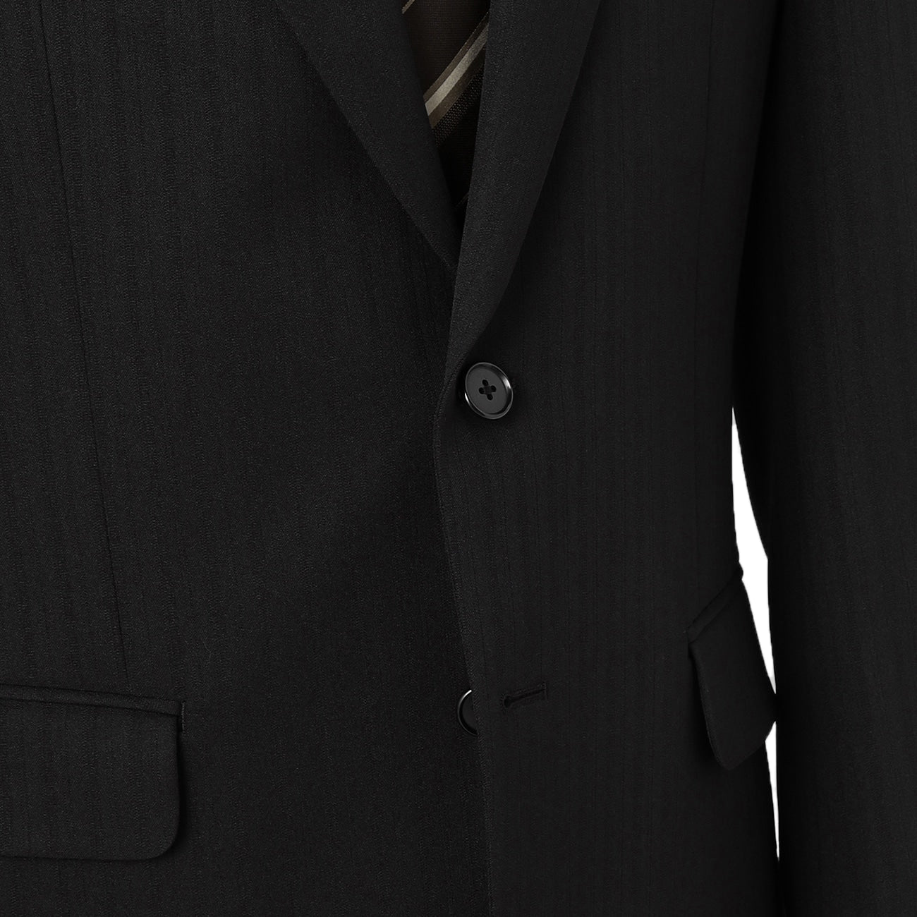 2-可機洗 暗色 條紋套裝 - 黑色_04