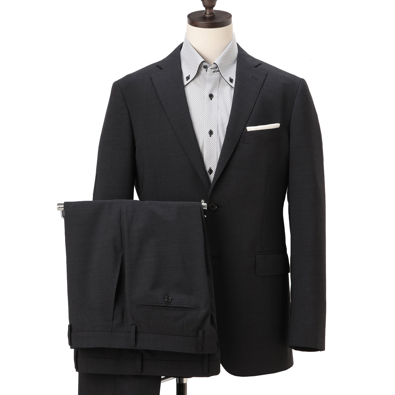 Aircool Two-pants Chacoal Gray Stripe British Slim Suit
