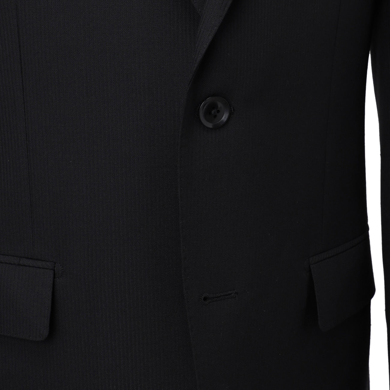 Premium Stretch Shadow Stripe Slim Suit - Black_04