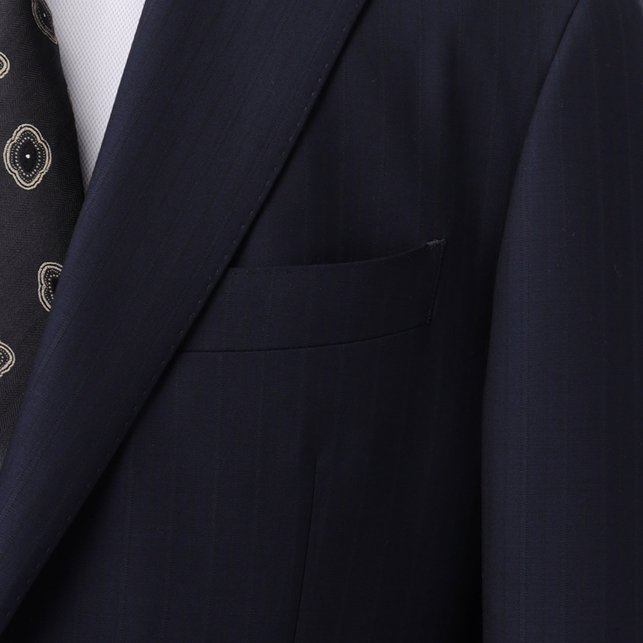 Golden Prestige Line Shadow Stripe Suit - Navy_03