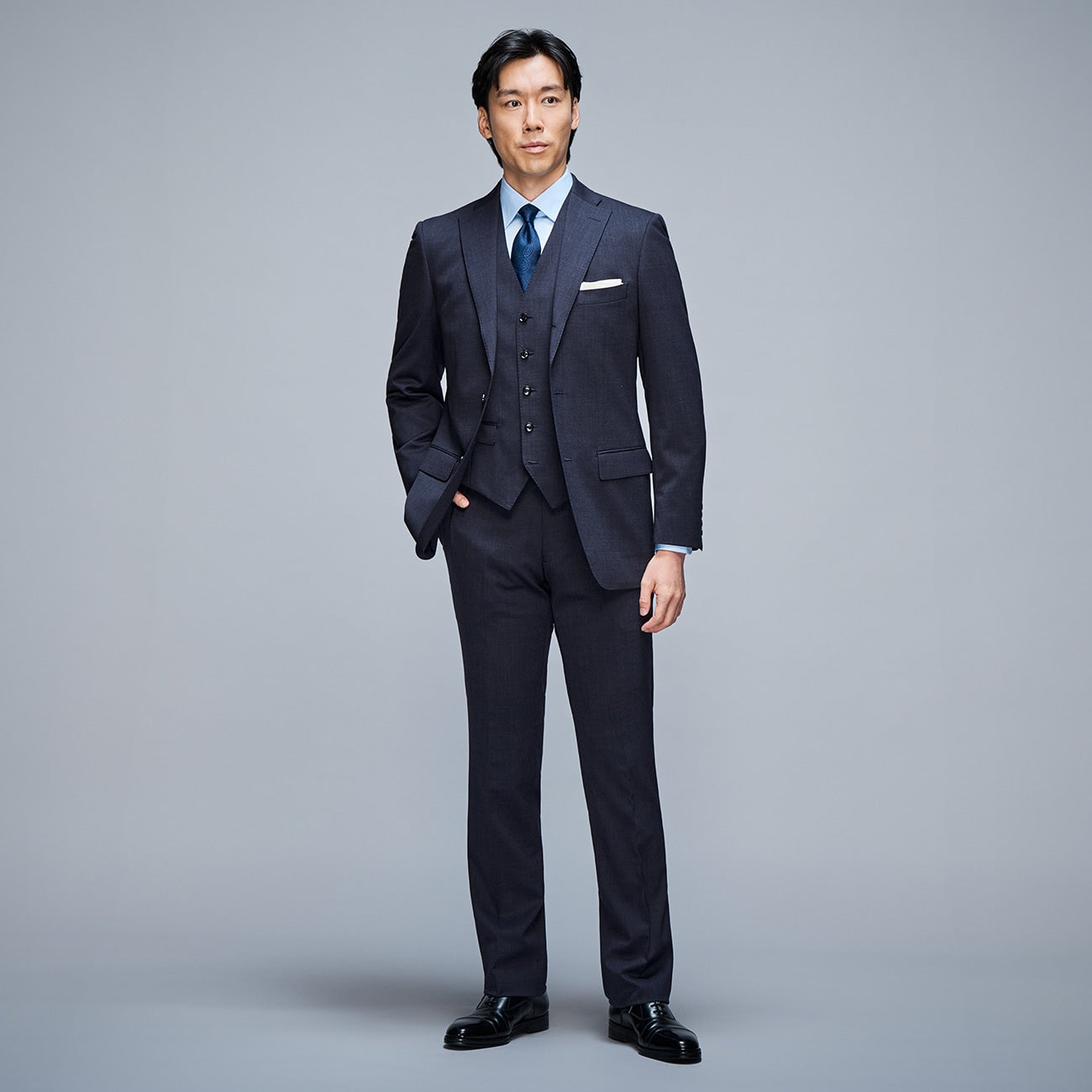 Premium Stretch 3-piece Suit - Navy_03