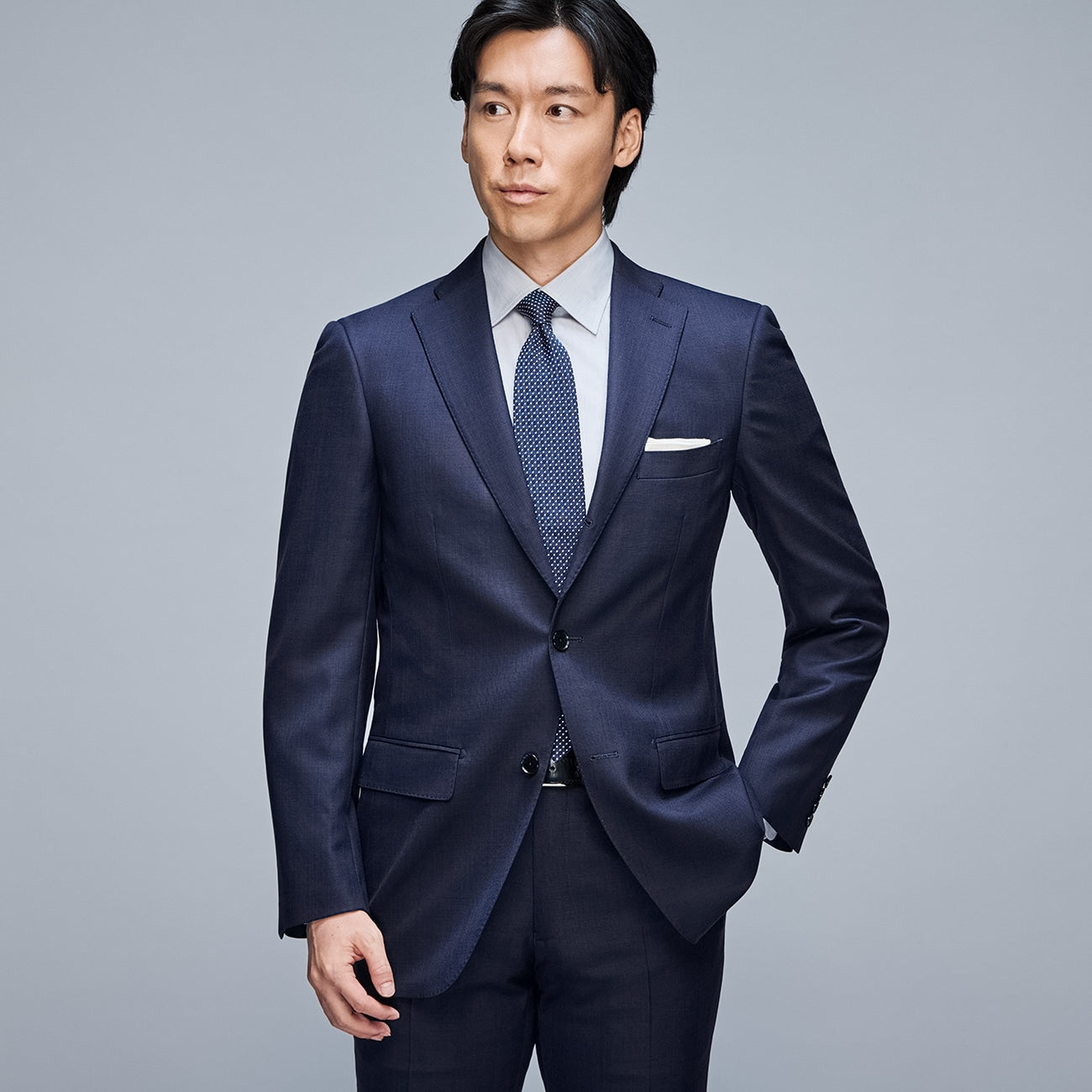 Golden Prestige Line Glen-plaid Suit -深蓝