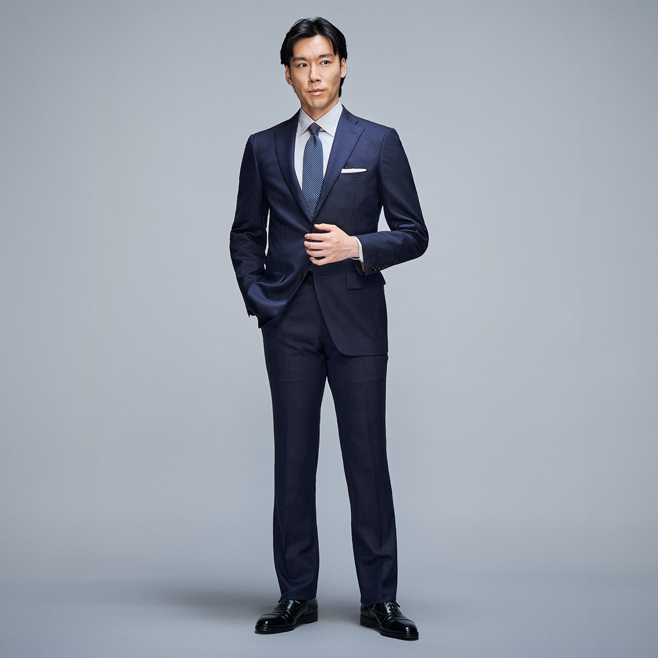 Golden Prestige Line Glen-plaid Suit -深蓝