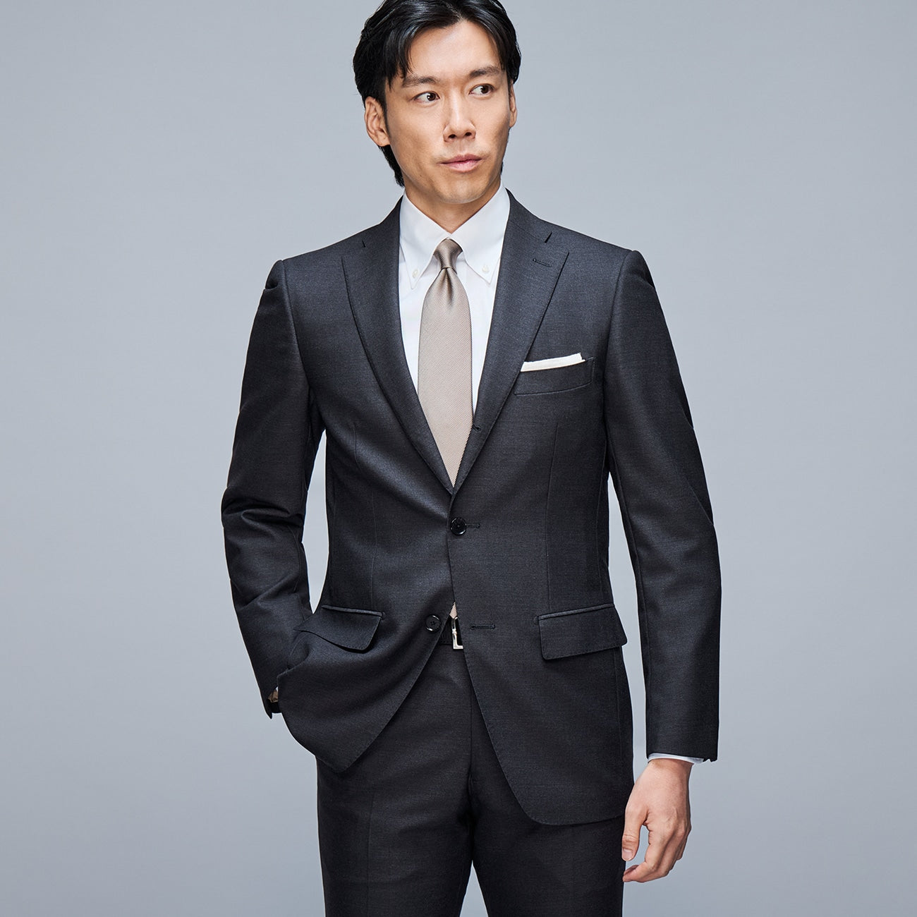 金色尊贵系列纯色西装 -灰