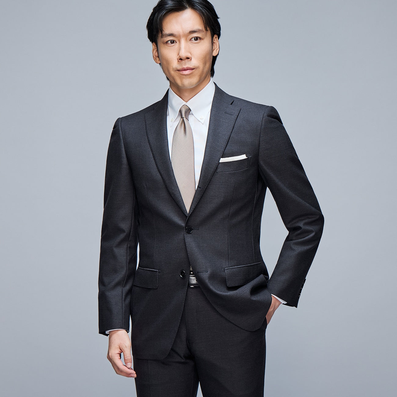 金色尊贵系列纯色西装 -灰