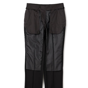 Wool Blend Shadow Stripe Slim Suit - Black_11