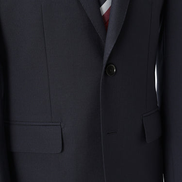 Wool Blend Shadow Stripe Slim Suit - Navy_04