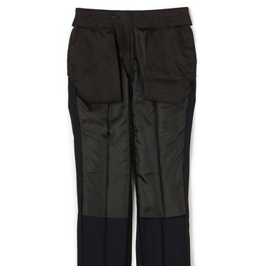 Wool Blend Shadow Stripe Slim Suit - Navy_11