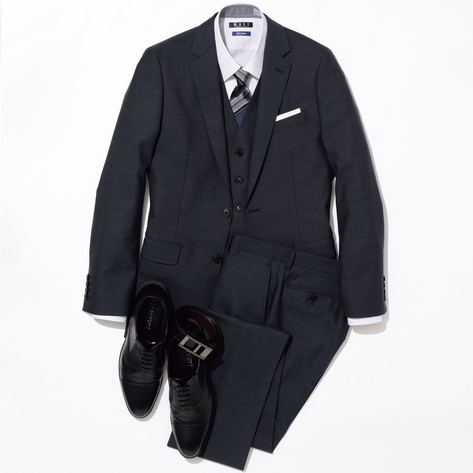 Three-piece Comfortable Slim Fit Suit - Navy_02